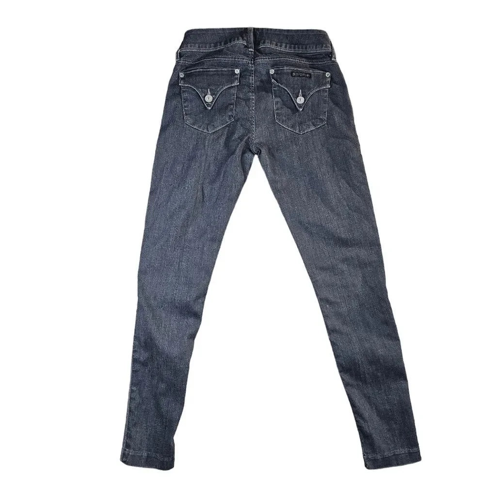 Hudson -045 Collin Women's Vice Versa Skinny‎ Polka Dots Jeans Grey Size 27